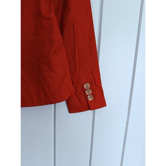 Banana Republic Blazer XS Petite Double Breasted Linen Blend Red Orange Pockets - Picture 7 of 7